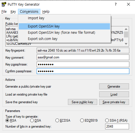 Export OpenSSH Key